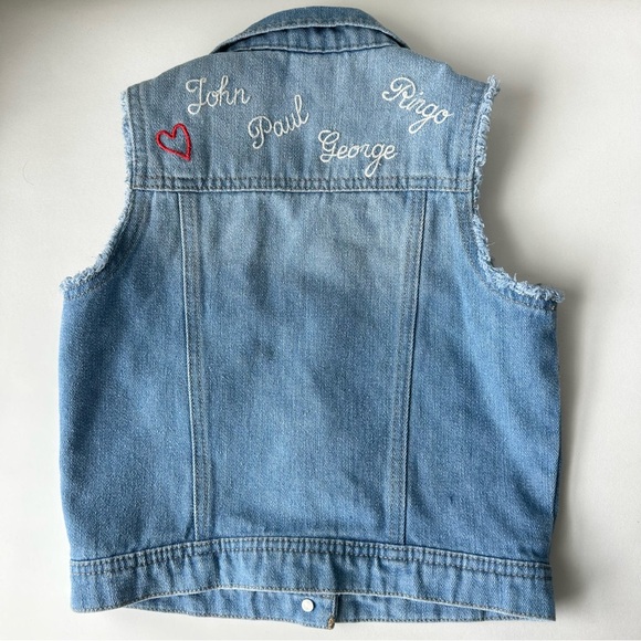 Junk Food The Beatles Embroidered Denim Vest - Picture 7 of 9